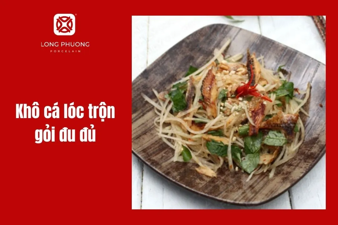 Khô cá lóc trộn đu đủ