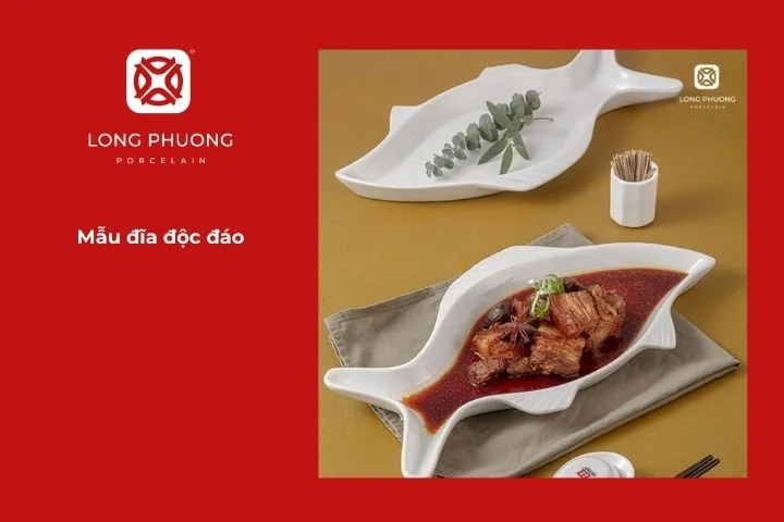 Đĩa sứ nghệ thuật độc đáo tăng thẩm mỹ món cá cờ