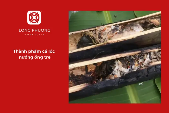 Khi chín, thịt cá bên trong ống tre trắng phau, săn chắc nhưng vẫn mềm ngọt