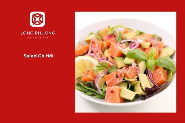 Salad cá hồi áp chảo với xà lách