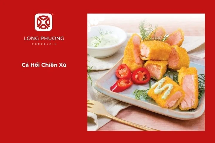 Cá hồi chiên xù giòn vàng