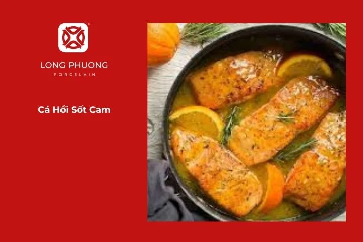Cá hồi áp chảo sốt cam chua ngọt