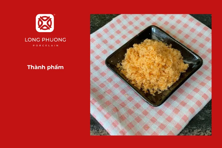 Ruốc cá hồi có màu vàng cam bắt mắt và mùi thơm đặc trưng hấp dẫn