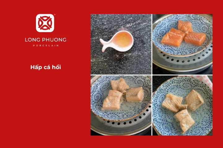 Cho đĩa cá vào xửng hấp và hấp trên lửa vừa khoảng 20 phút