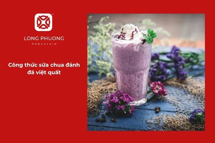 Sữa chua đánh đá việt quất với sắc tím đẹp mắt và vị chua ngọt tự nhiên