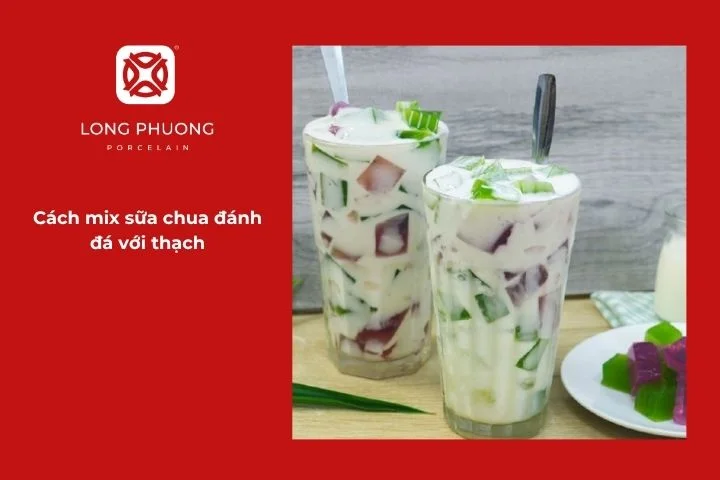 Sữa chua đánh đá kết hợp thạch giòn dai tạo cảm giác mới lạ khi thưởng thức