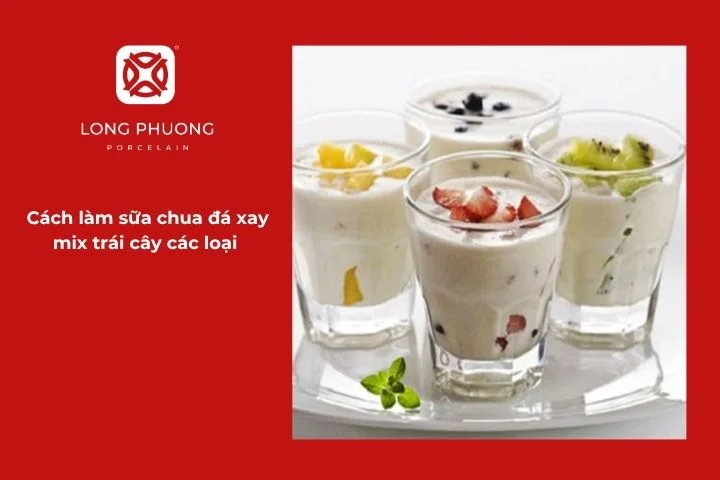 Sữa chua đá xay hòa quyện cùng trái cây tươi ngon cho món giải khát bổ dưỡng