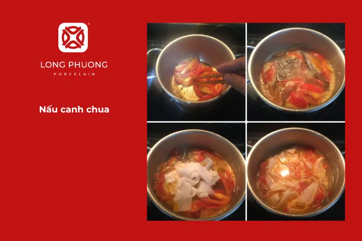 Nấu canh chua cho món canh chua cá hồi măng chua