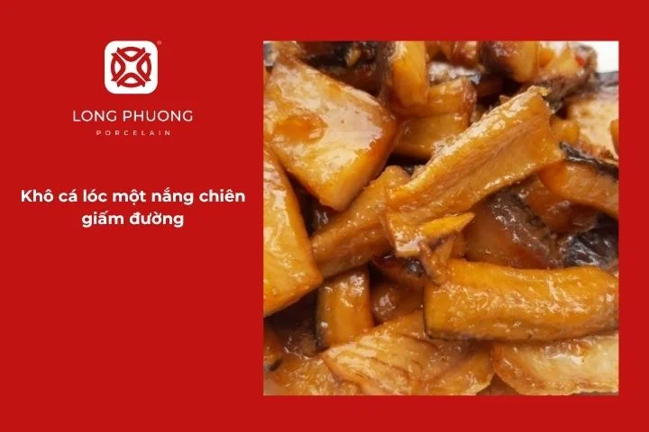 Khô cá lóc chiên giòn phủ sốt giấm đường chua ngọt