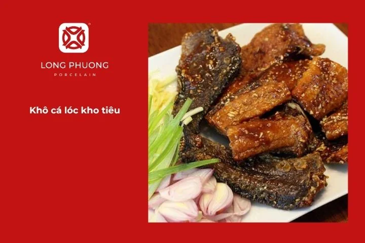 Khô cá lóc 1 nắng kho tiêu cay nồng, thịt mềm
