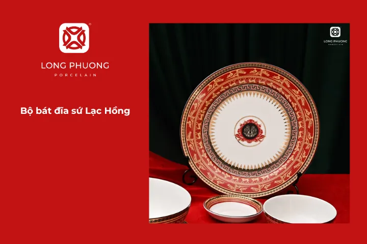 Lấy cảm hứng từ văn hóa Việt, bộ bát đĩa Lạc Hồng mang đến vẻ đẹp thanh lịch và tinh tế