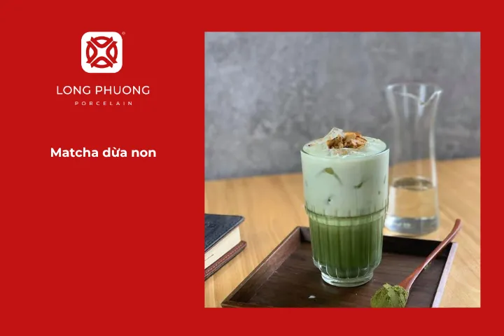 Matcha dừa non là một trong những đồ uống mùa đông giúp cơ thể ấm áp và tinh thần sảng khoái