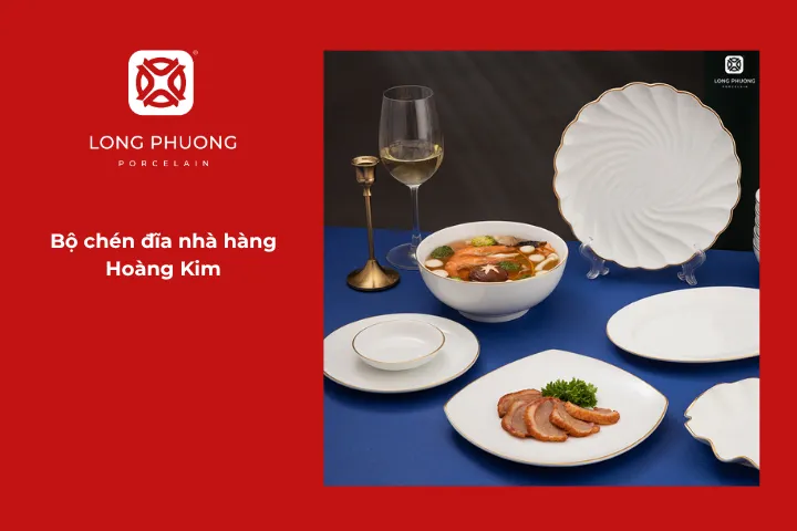 Bộ bát đĩa Hoàng Kim mạ vàng tinh xảo, biến mỗi bữa ăn thành bàn tiệc sang trọng