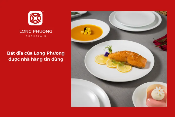 Mẫu bát đĩa Long Phương mang đến sự đồng bộ và đẳng cấp cho bàn tiệc
