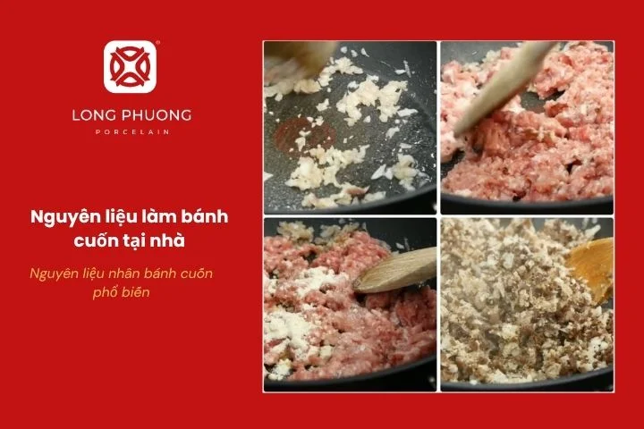 Các nguyên liệu làm nhân bánh cuốn phổ biến