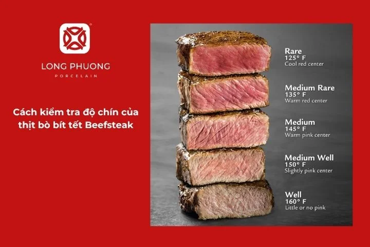 Cách kiểm tra độ chín của miếng thịt bò bít tết khi áp chảo