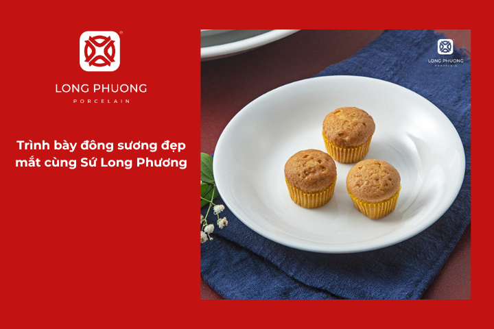 Bày đông sương trên đĩa sứ Long Phương giúp mỗi miếng thạch không chỉ ngon mà còn đẹp mắt