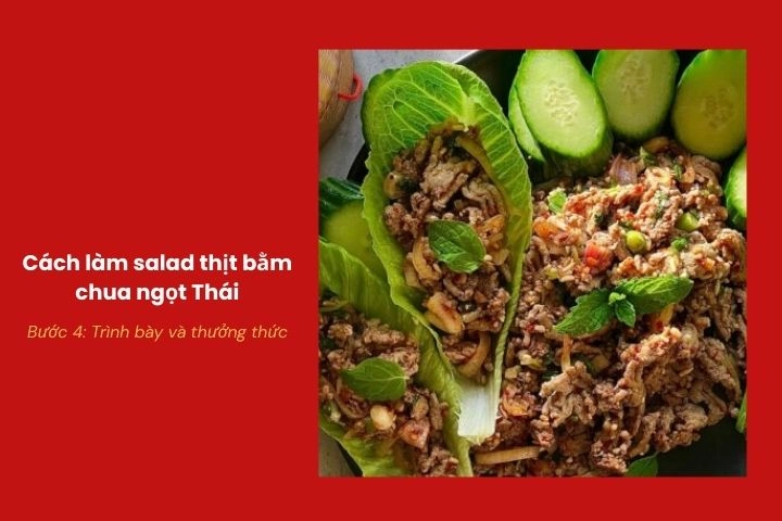 Trình bày đĩa larb thái và thưởng thức