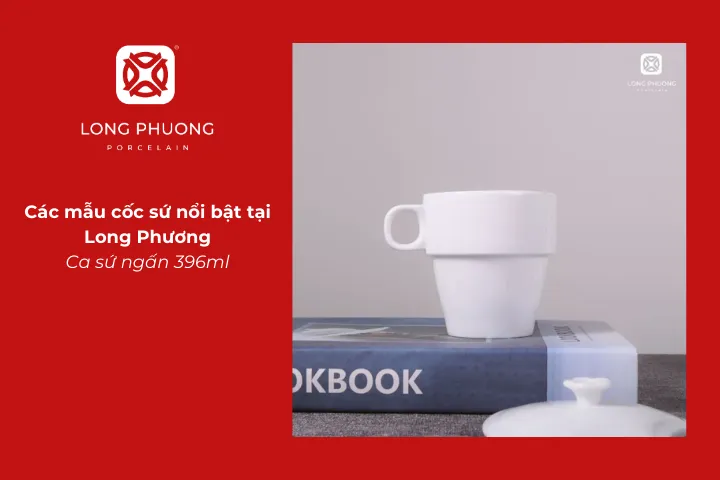 Ca sứ ngấn 396ml nổi bật nhờ thiết kế đường ngấn tinh tế, mang lại vẻ sang trọng cho không gian sử dụng
