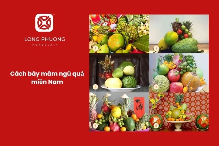 Mâm ngũ quả miền Nam đơn giản với mãng cầu dừa đu đủ xoài