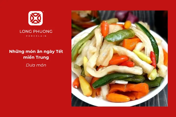 Dưa món là món ăn kèm giúp cân bằng vị khi thưởng thức mâm cơm ngày Tết