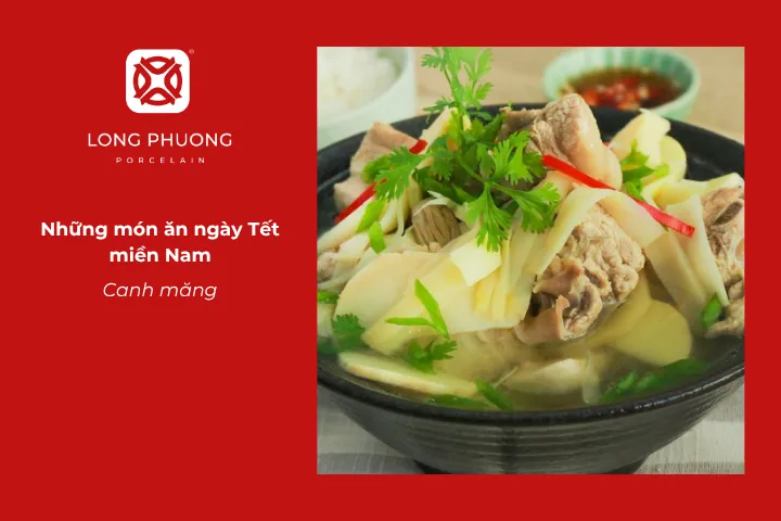 Món canh măng được nấu từ măng tươi để giữ trọn hương vị nhẹ nhàng cho ngày Tết