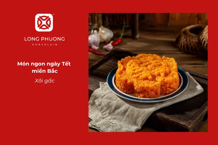 Xôi gấc được người miền Bắc chọn vì màu đỏ tượng trưng cho phúc lộc và may mắn