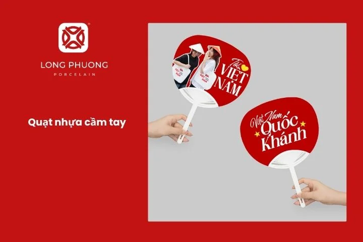Quạt nhựa cầm tay in logo cho sự kiện Quốc khánh