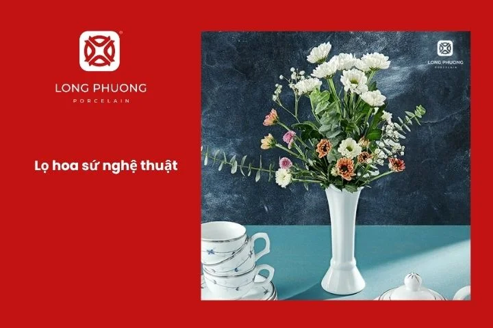 Lọ hoa sứ nghệ thuật sang trọng dành tặng đối tác