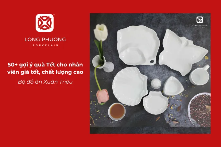 Bộ đồ ăn Xuân Triêu là món quà Tết cho nhân viên mang hàm ý chúc năm mới suôn sẻ