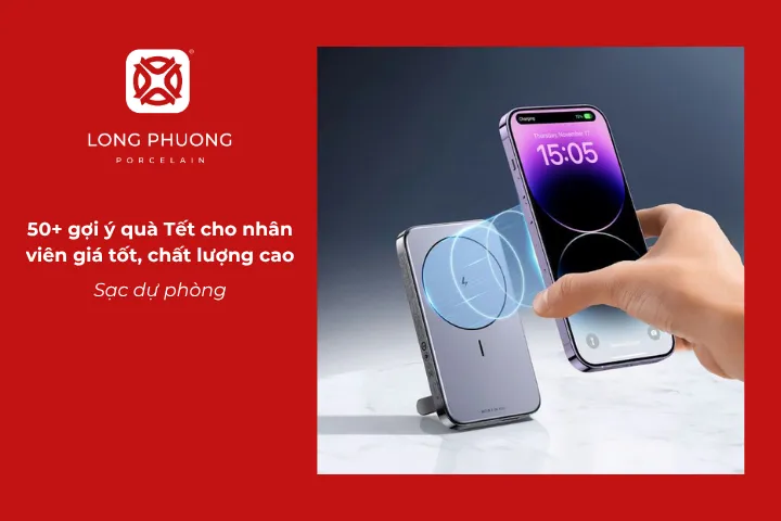 Sạc dự phòng là món quà Tết tiện dụng, giúp nhân viên luôn sẵn sàng năng lượng cho mọi hành trình