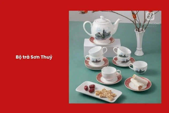 Bộ trà Sơn Thủy họa tiết truyền thống