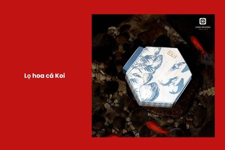 Lọ hoa cá Koi phong thủy may mắn