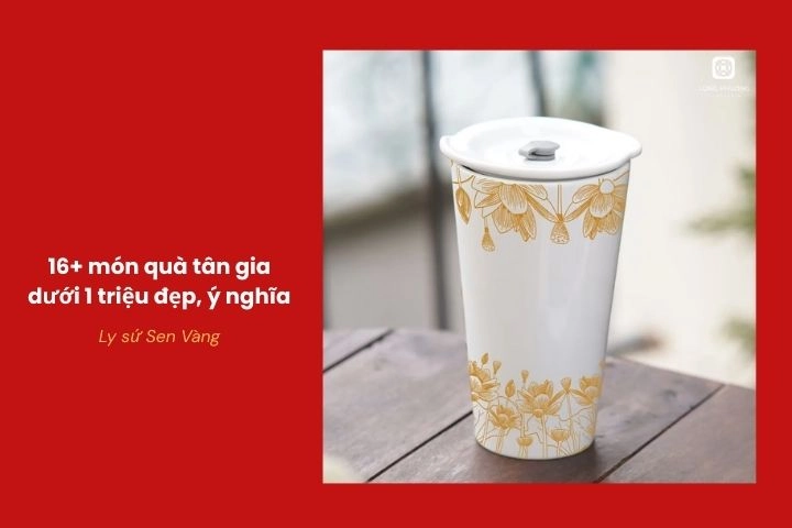 Ly sứ Sen Vàng sang trọng – quà tân gia tinh tế