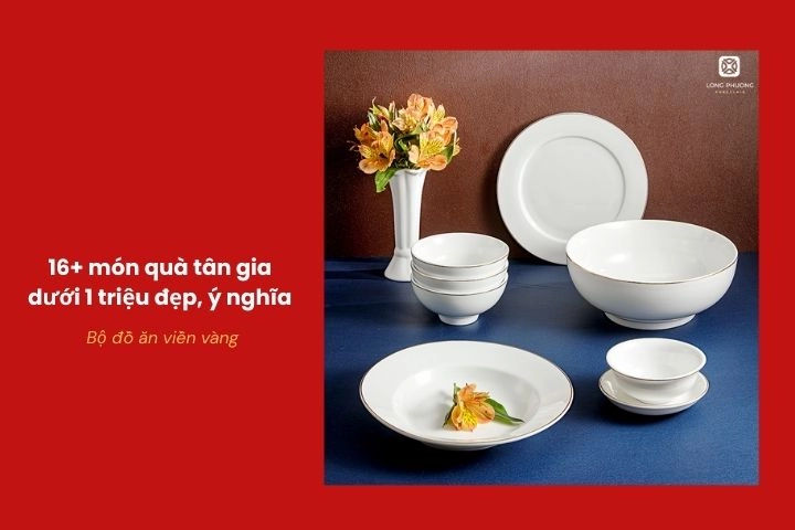 Bộ đồ ăn viền vàng sang trọng
