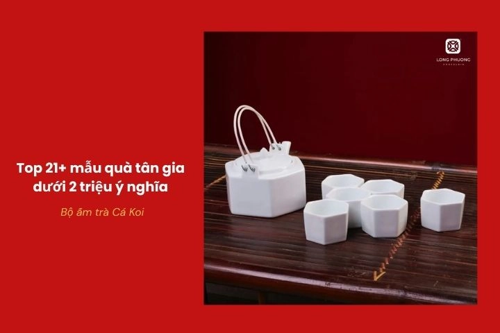 Bộ ấm trà Cá Koi biểu tượng may mắn làm quà tân gia