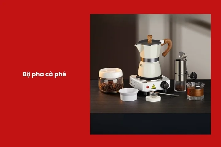 Bộ pha cà phê gọn sang thích hợp tặng đối tác nam