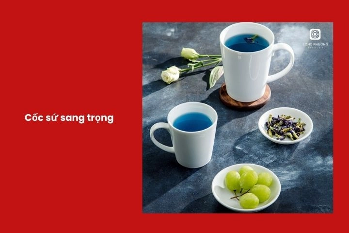 Cốc sứ cao cấp với thiết kế thanh lịch phù hợp tặng nữ văn phòng