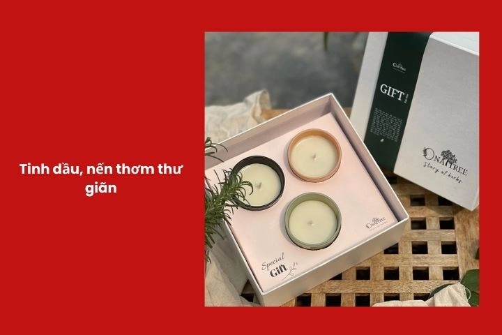 Bộ tinh dầu và nến thơm dành cho thư giãn, giảm căng thẳng