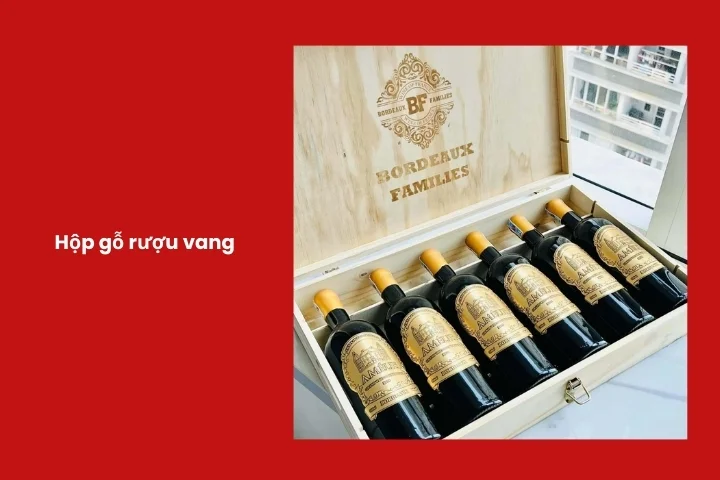 Hộp gỗ rượu vang sang trọng dành cho quà tặng đối tác