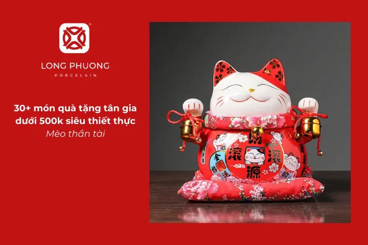 Mèo thần tài mang ý nghĩa cầu may mắn và tài lộc cho gia chủ