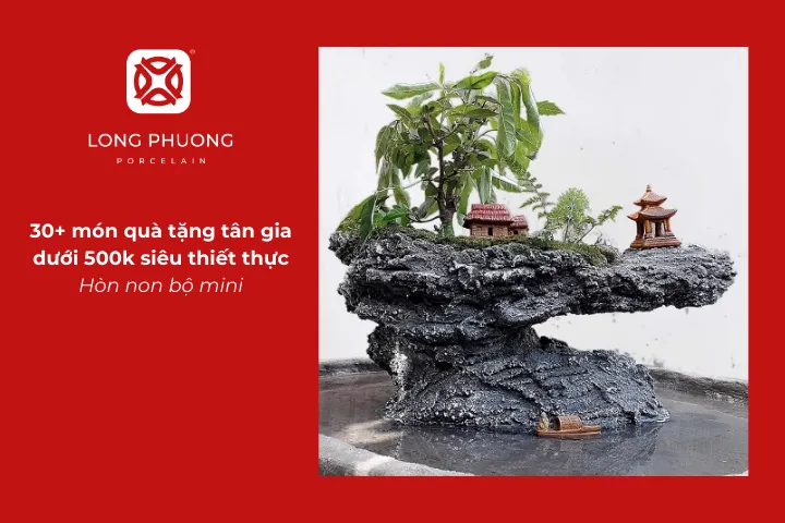 Hòn non bộ mini giúp không gian thêm sinh động và mang ý nghĩa phong thủy