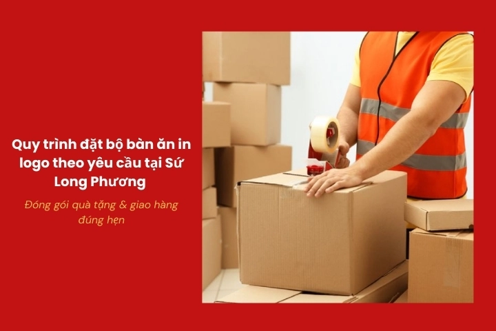 Đóng gói bộ bàn ăn in logo làm quà tặng doanh nghiệp