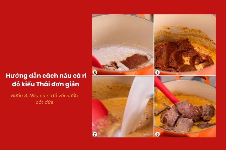 Kết hợp nước cốt dừa để tạo độ béo cho cà ri