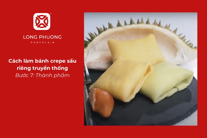 Thành phẩm bánh crepe sầu riêng truyền thống