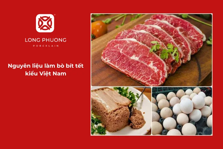 Nguyên liệu chuẩn bị cho món beefsteak kiểu Việt Nam