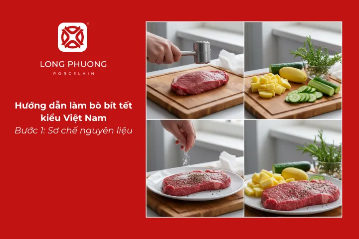 Sơ chế nguyên liệu cho món bò bít tết kiểu Việt Nam