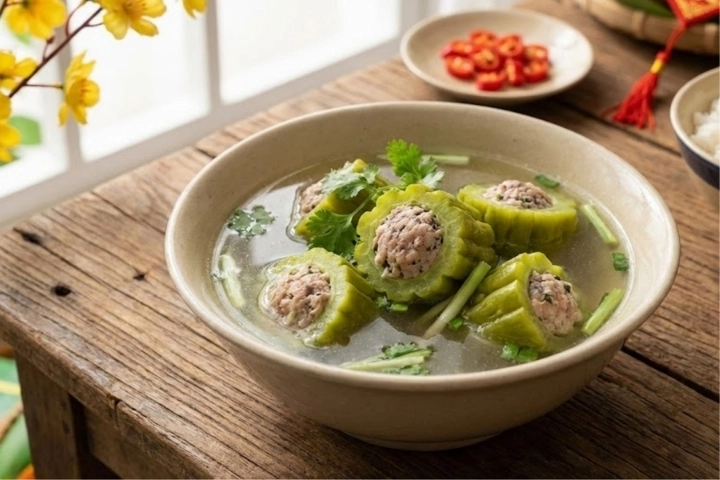 Cách nấu canh khổ qua nhồi thịt không đắng, nước canh ngọt thanh, dễ ăn