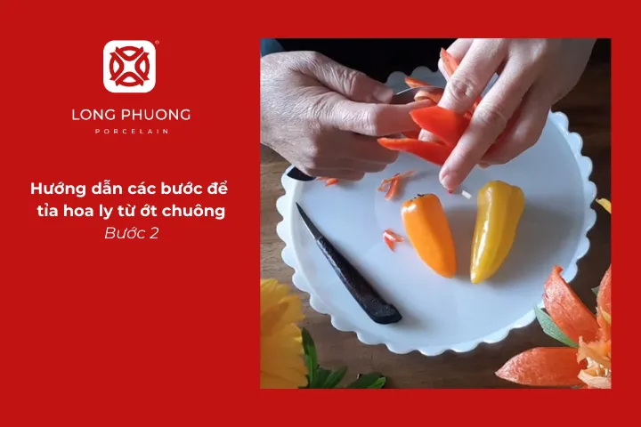 Tỉa nhọn cánh hoa và uốn nhẹ để cánh hoa cong tự nhiên