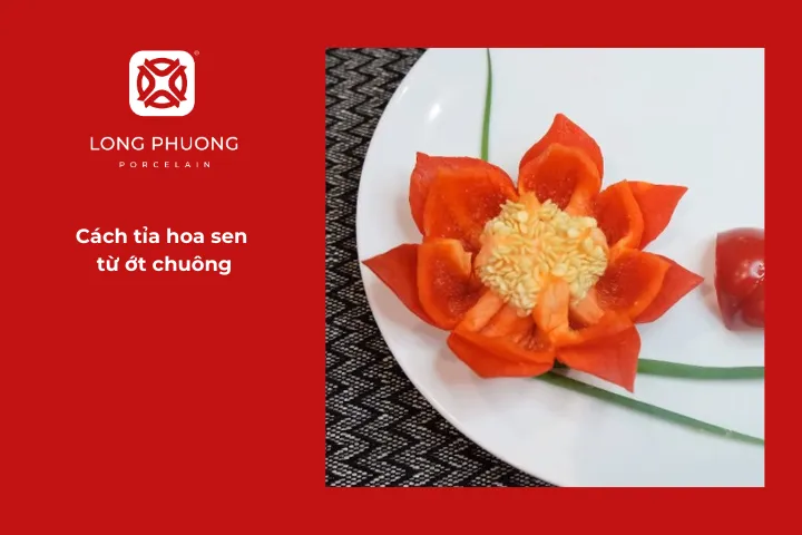 Cách tỉa ớt chuông thành hoa sen đơn giản và đẹp mắt